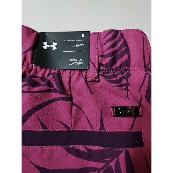 Under Armour 1362112 678 Women's Size 6 Pink Floral UA Links 9" Golf Shorts $80 - Picture 5 of 5